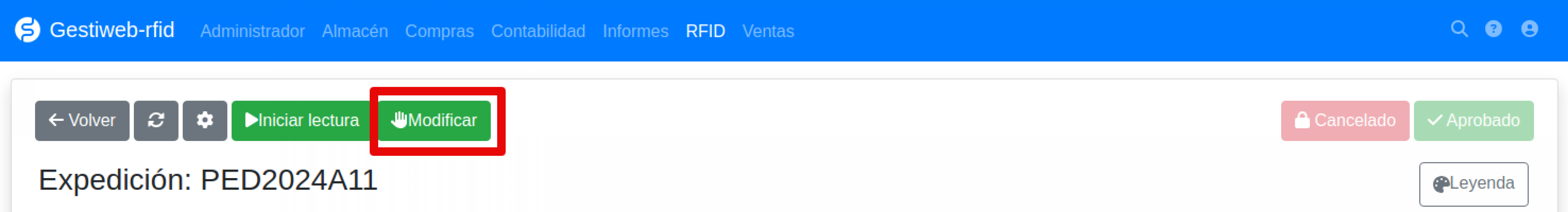 Software RFID lavandería comprobación modificación de prendas en expedición